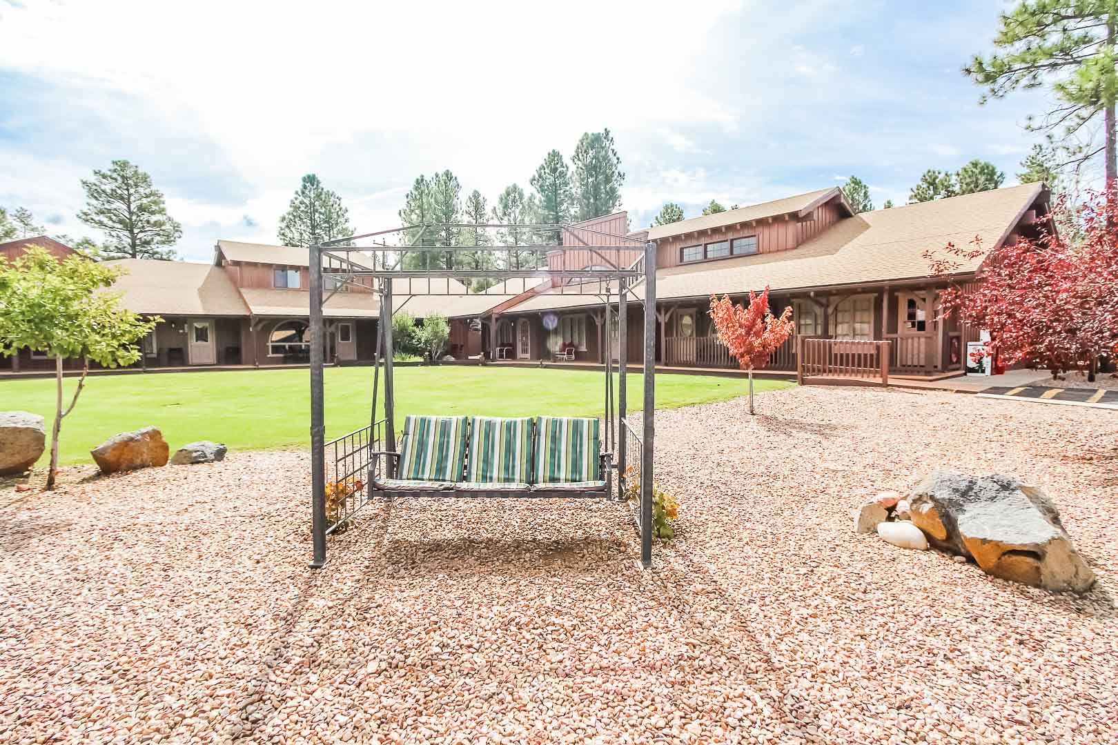 A peaceful view of VRI's Roundhouse Resort in Pinetop, Arizona.